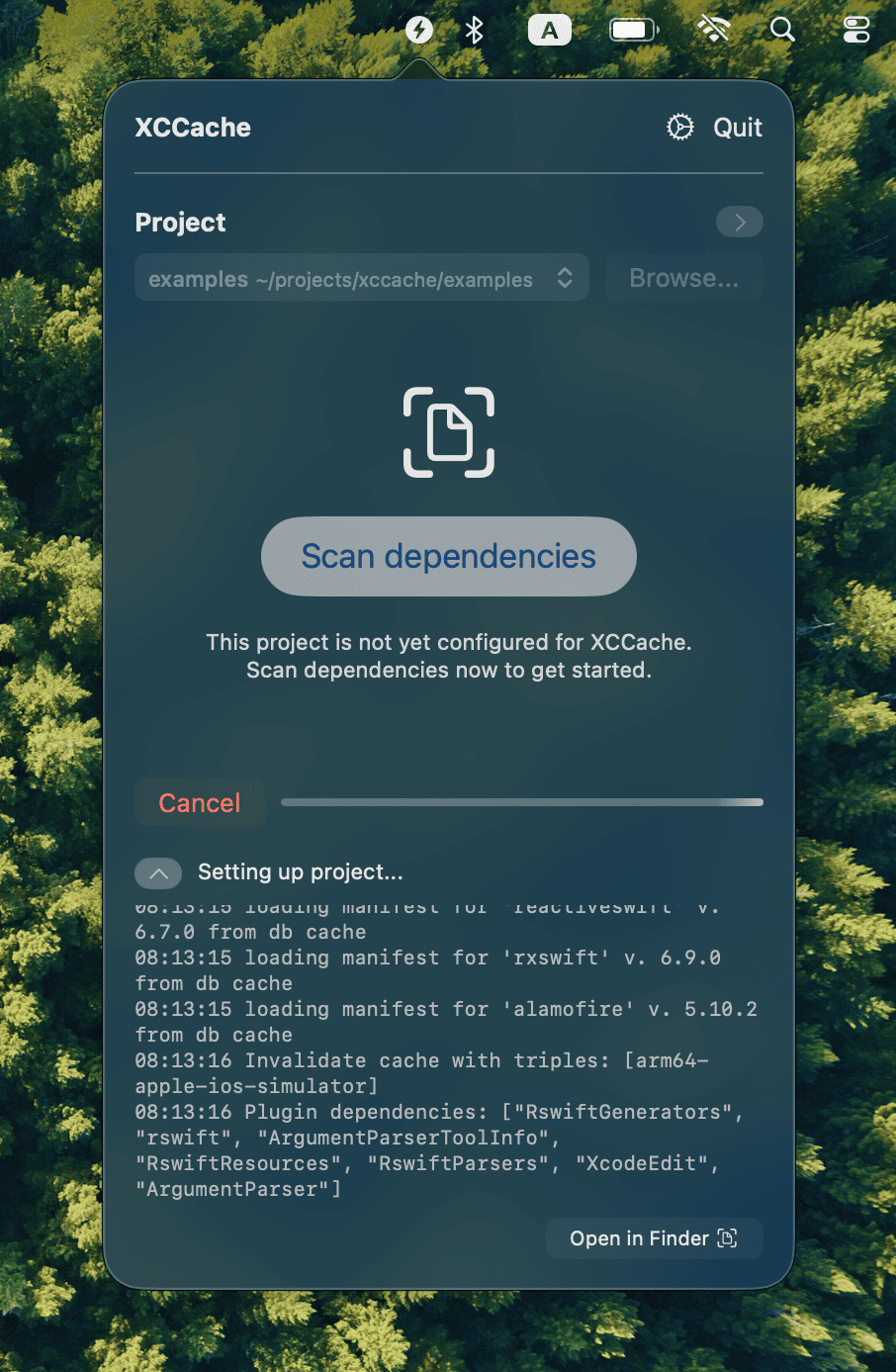 Scan Dependencies Screenshot